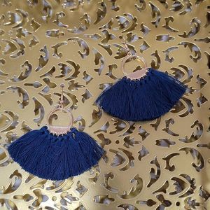 Tassel Earrings - Blue